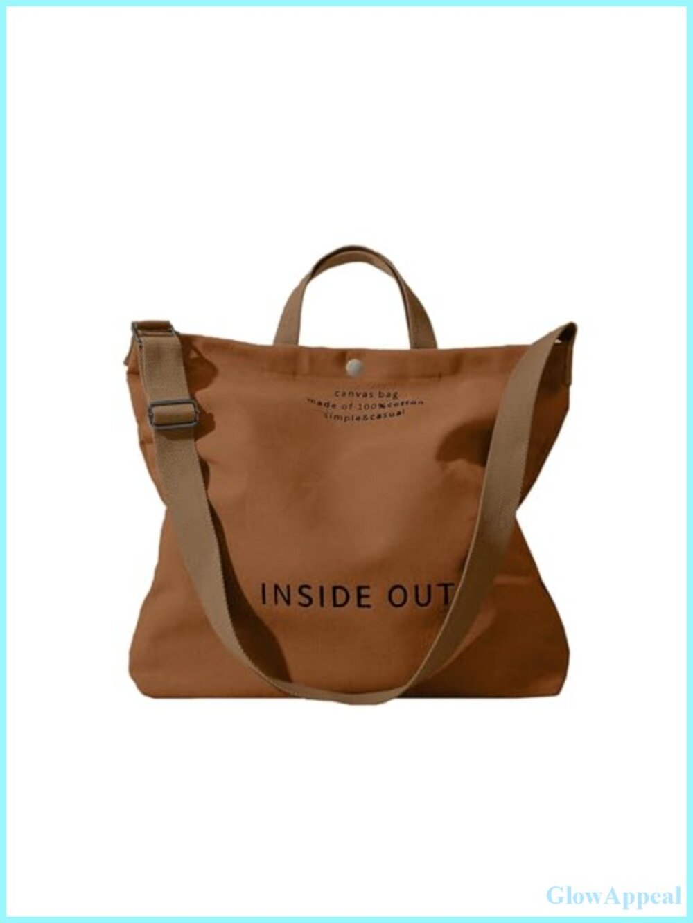Women's Canvas Tote Bag Crossbody with Adjustable Strap and Coin Purse